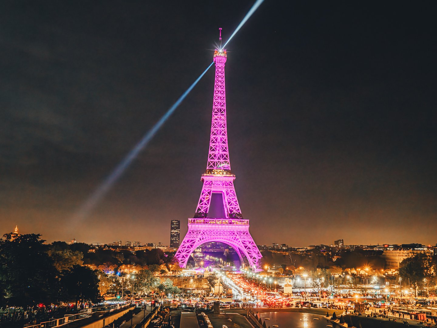 Eiffel Tower in pink